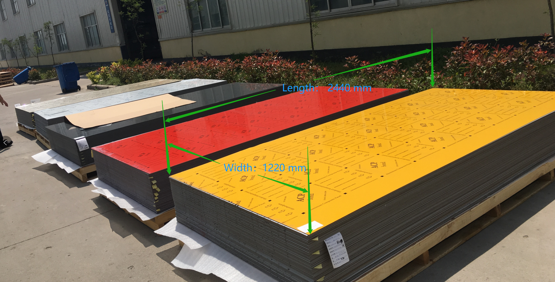 Taille standard de panneau composite en aluminium couramment utilisée