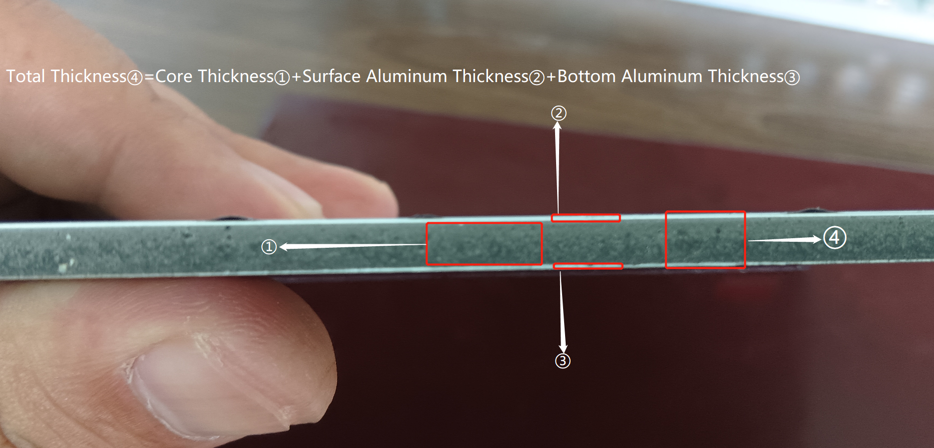 L'épaisseur de l'aluminium du panneau composite en aluminium